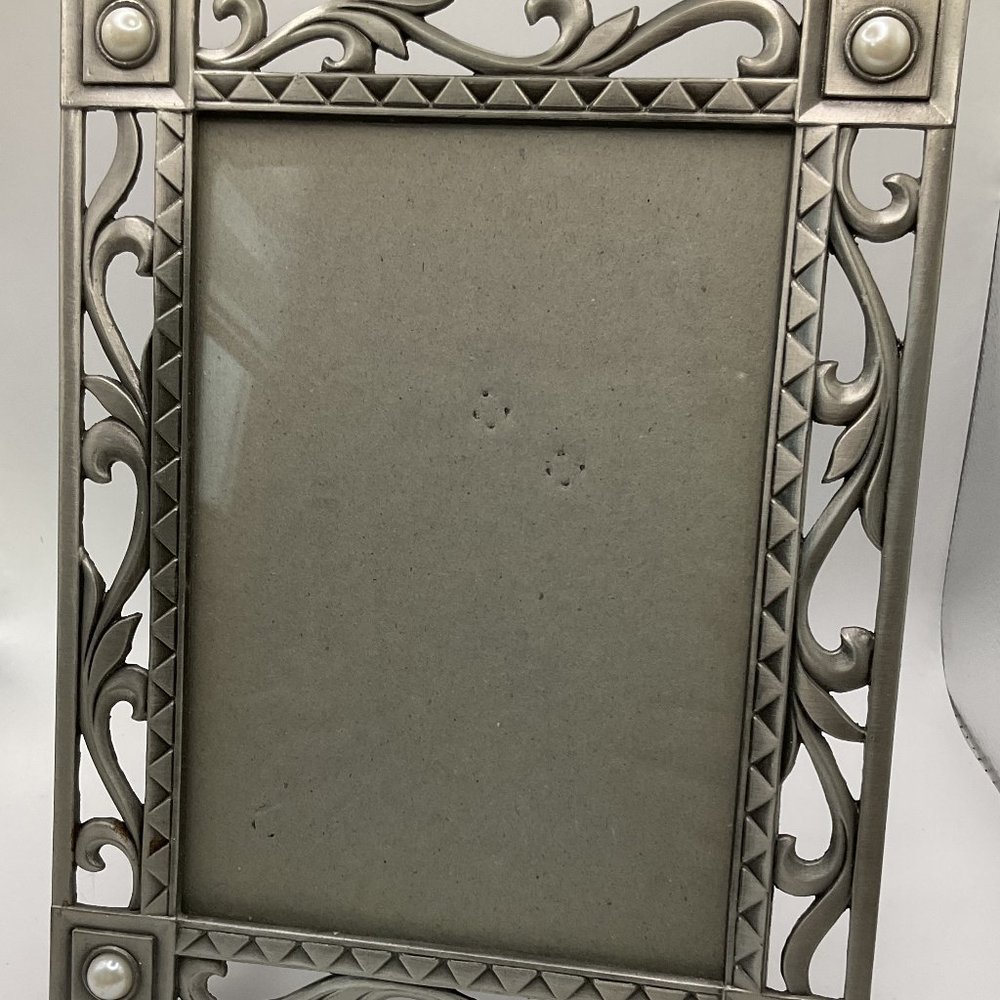 Pewter Frame w/ Faux Pearl Accents